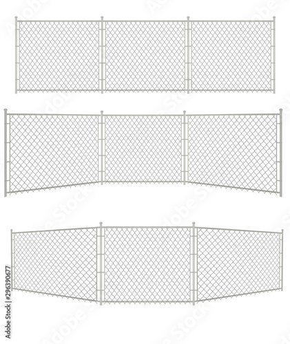 Grey chain fence. vector illustration