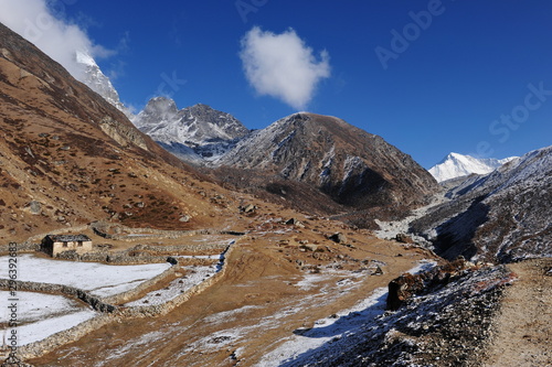 The highest mountains of the world are the Himalayas. Panorama of the highest mountains. Nepal. © Oleksandr Umanskyi