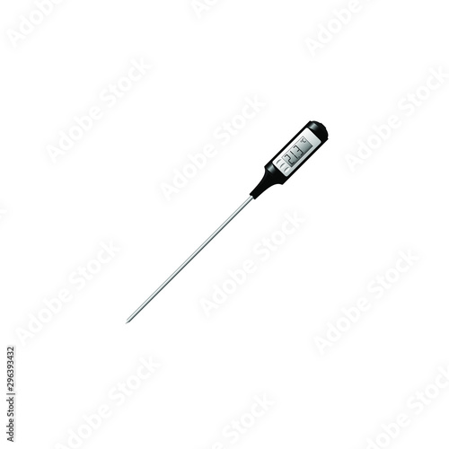 Digital thermometer on a white background. Temperature icon vector. Isolated vector illustration. Thermometer icon vector. Isometric design.