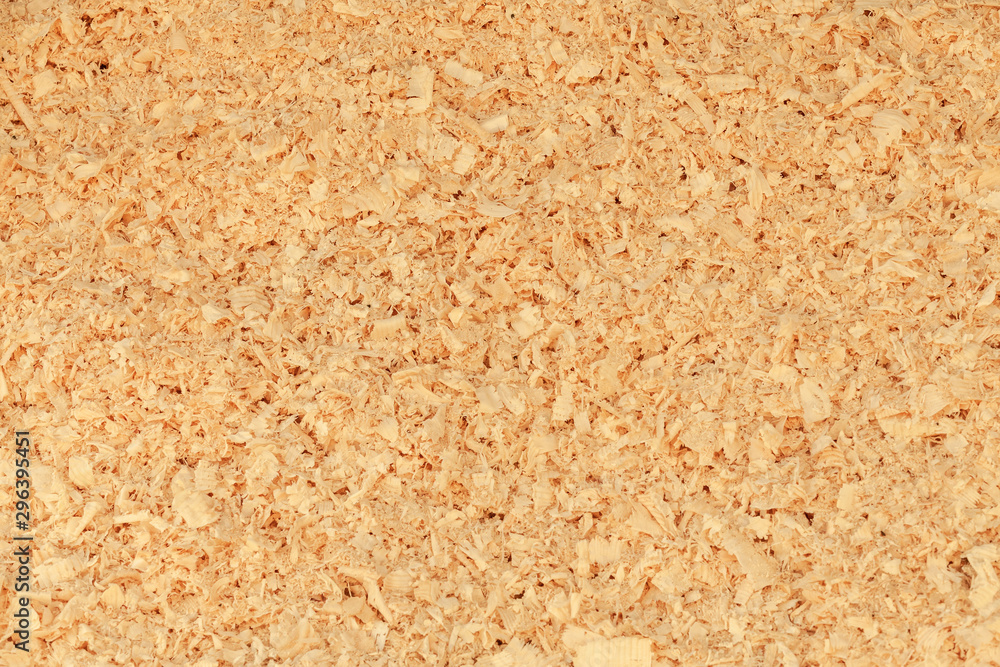 Fresh sawdust, background texture Fresh sawdust, background texture