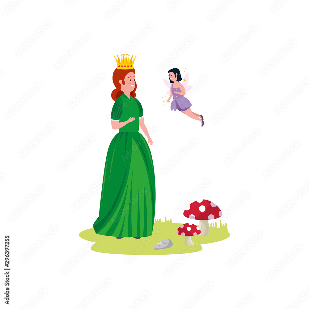 beautiful princess with fairy avatar character vector illustration design
