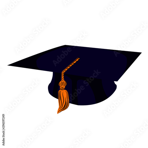 square academic cap vector illustration