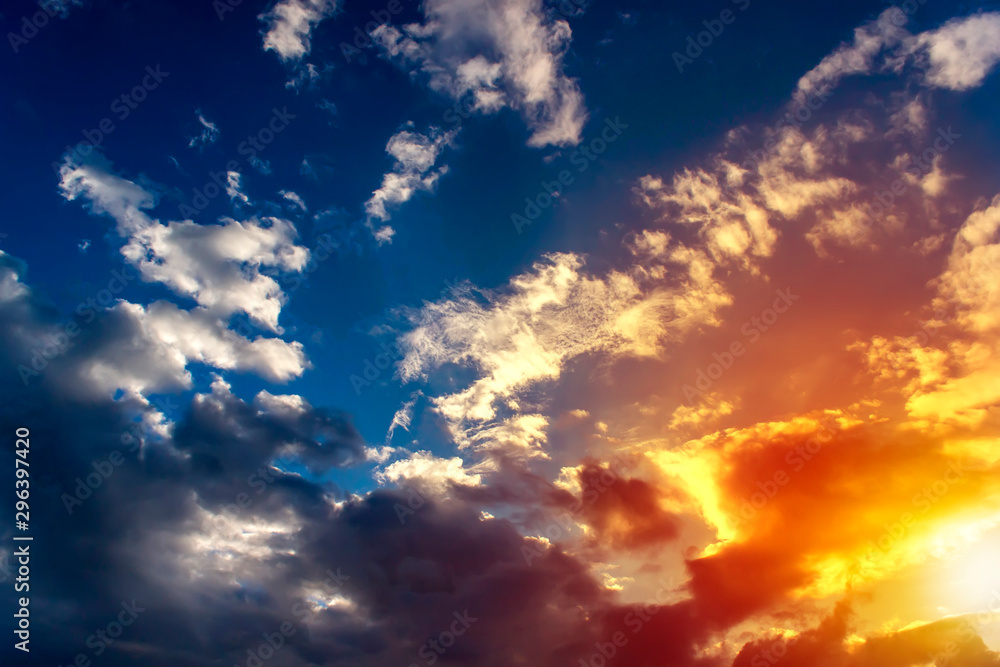 Dramatic sunset and sunrise sky with clouds. Dramatic sunset and sunrise sky with clouds.
