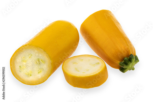 diet yellow zucchini on a white background