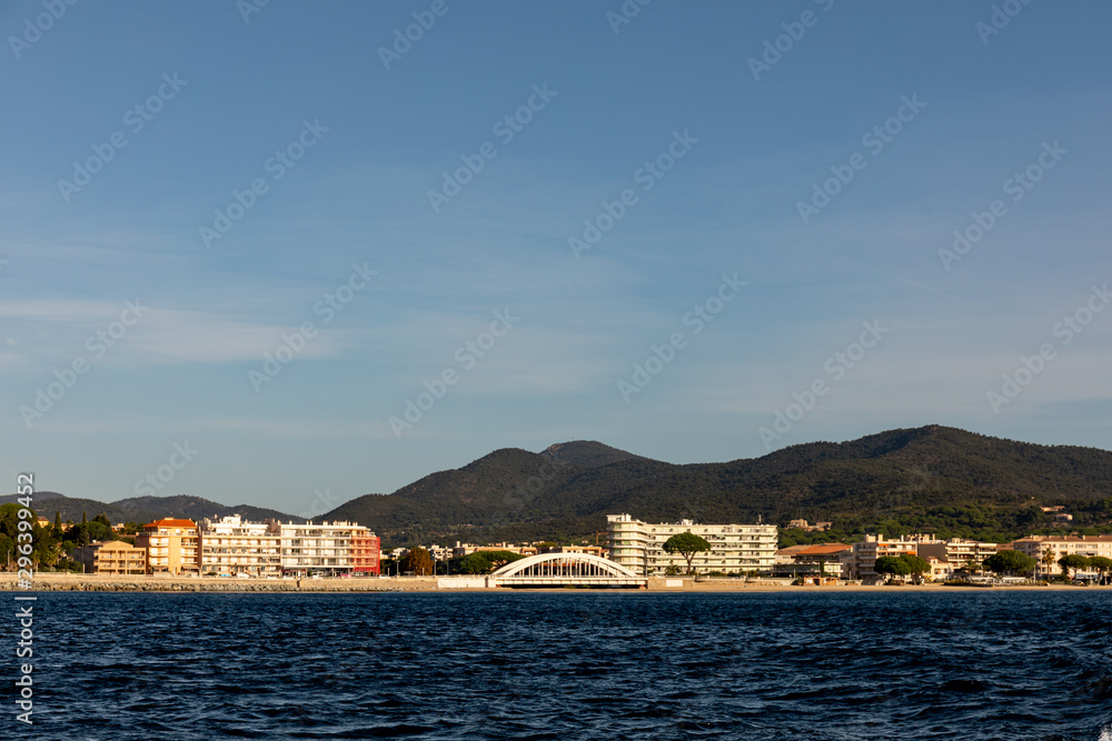 Sainte Maxime, Var, France - The seafront and the bridge
