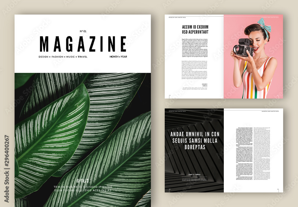Magazine Layout Stock Template | Adobe Stock