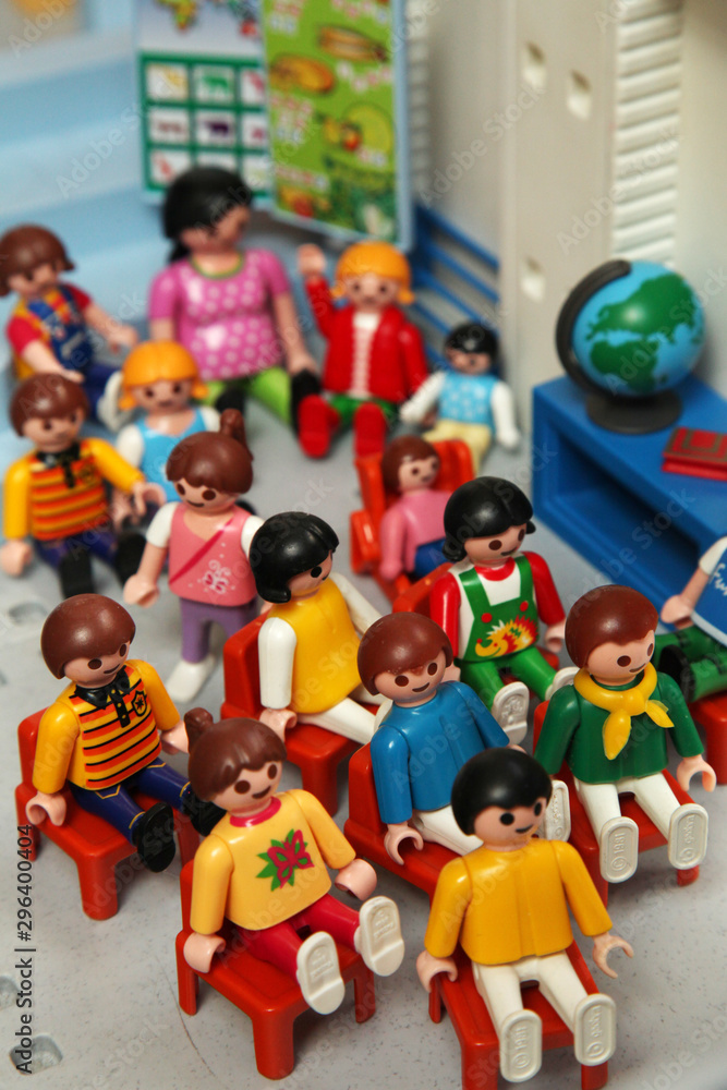 desillusion ugunstige Lyn Editorial image of Playmobil Toys school children inside a classroom -  circa 2016 - Louvain, Belgium Stock Photo | Adobe Stock