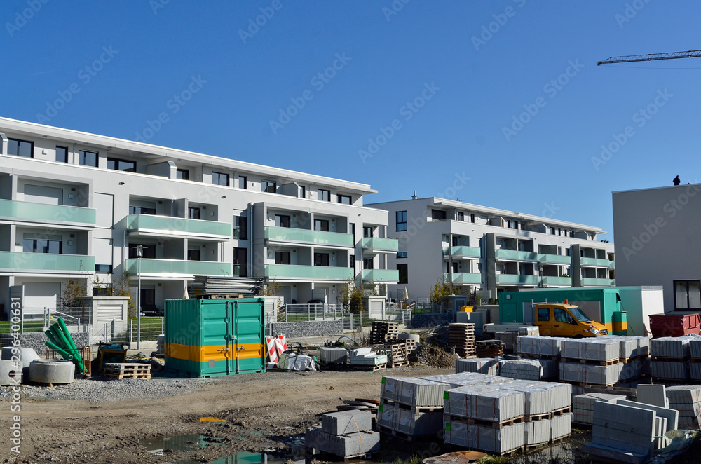 Fototapeta premium Baustelle für Neue Wohnungen