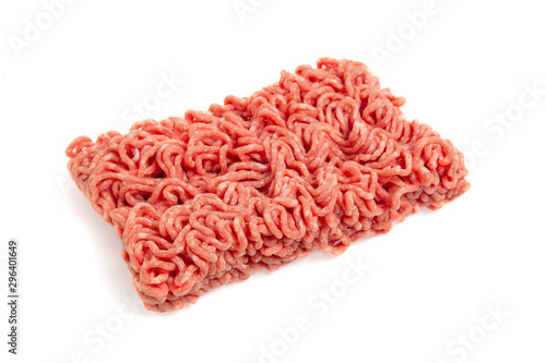 raw minced meat on a white background © bayurov