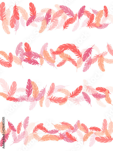 Falling feather elements soft vector design.