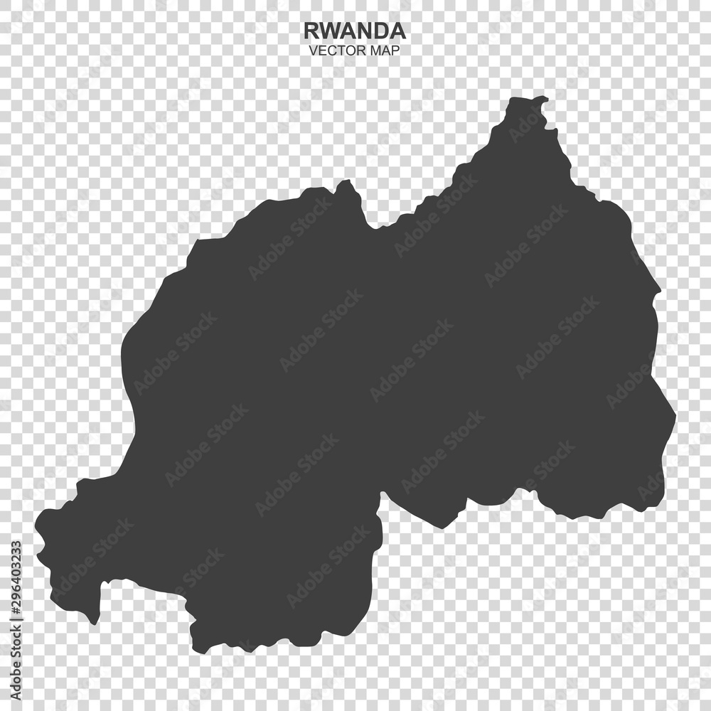 political map of Rwanda isolated on transparent background