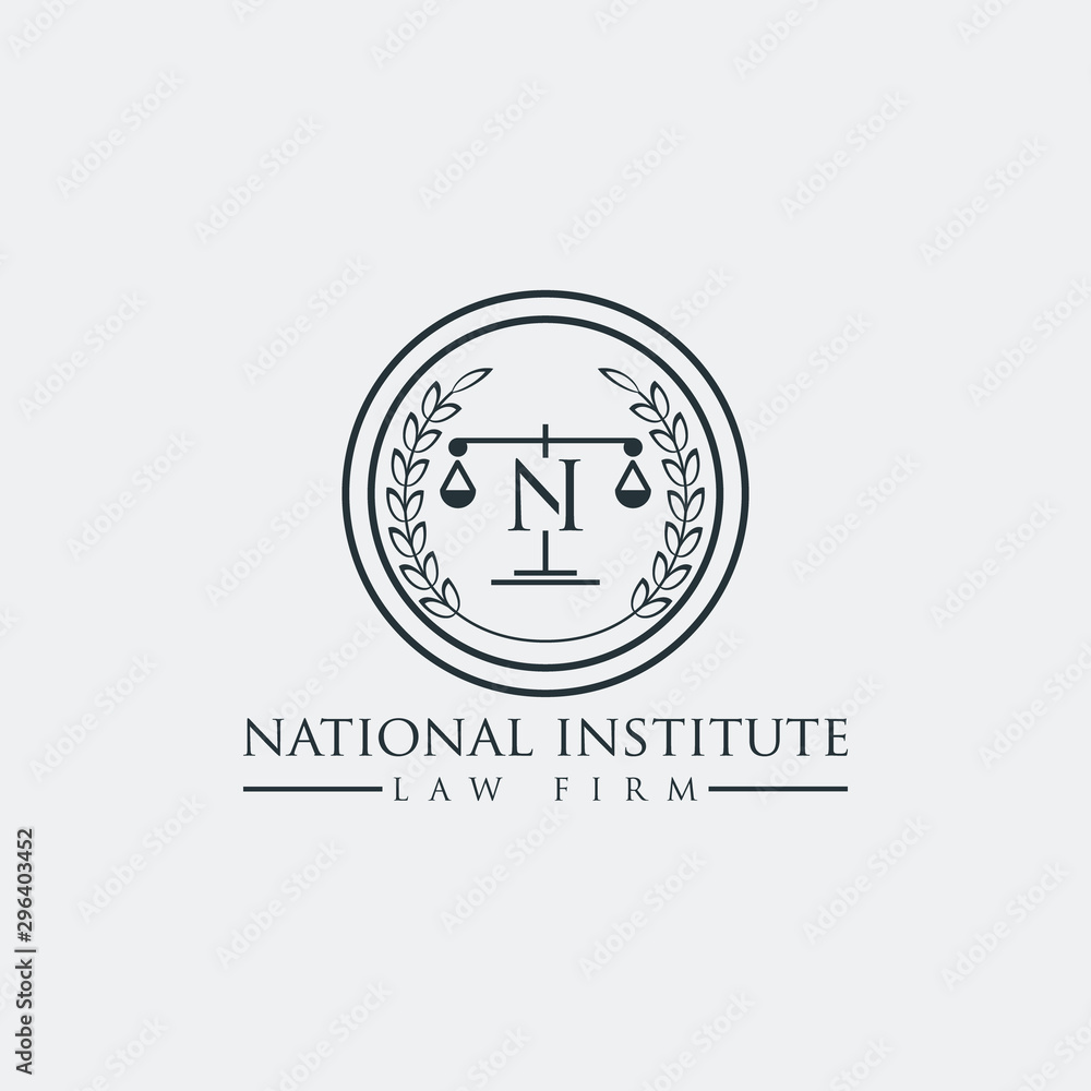 Law firm line trend logo icon vector design.