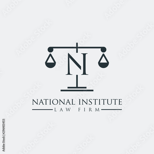 Law firm line trend logo icon vector design.