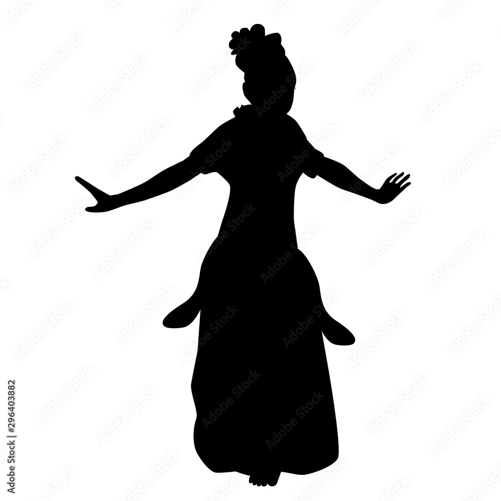 Simple Vector Hand Draw Sketch and silhouette of Young Girl Traditional West Java, Sunda Indonesia Simple Vector Hand Draw Sketch and silhouette of Young Girl Traditional West Java, Sunda Indonesia