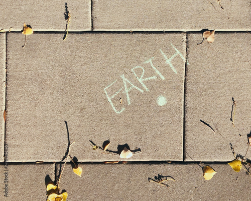 Chalk writing on concrete