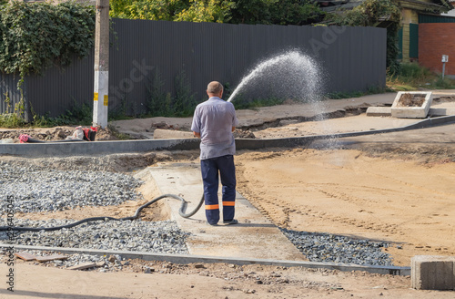 Road preparation for asphalt laying © Taras