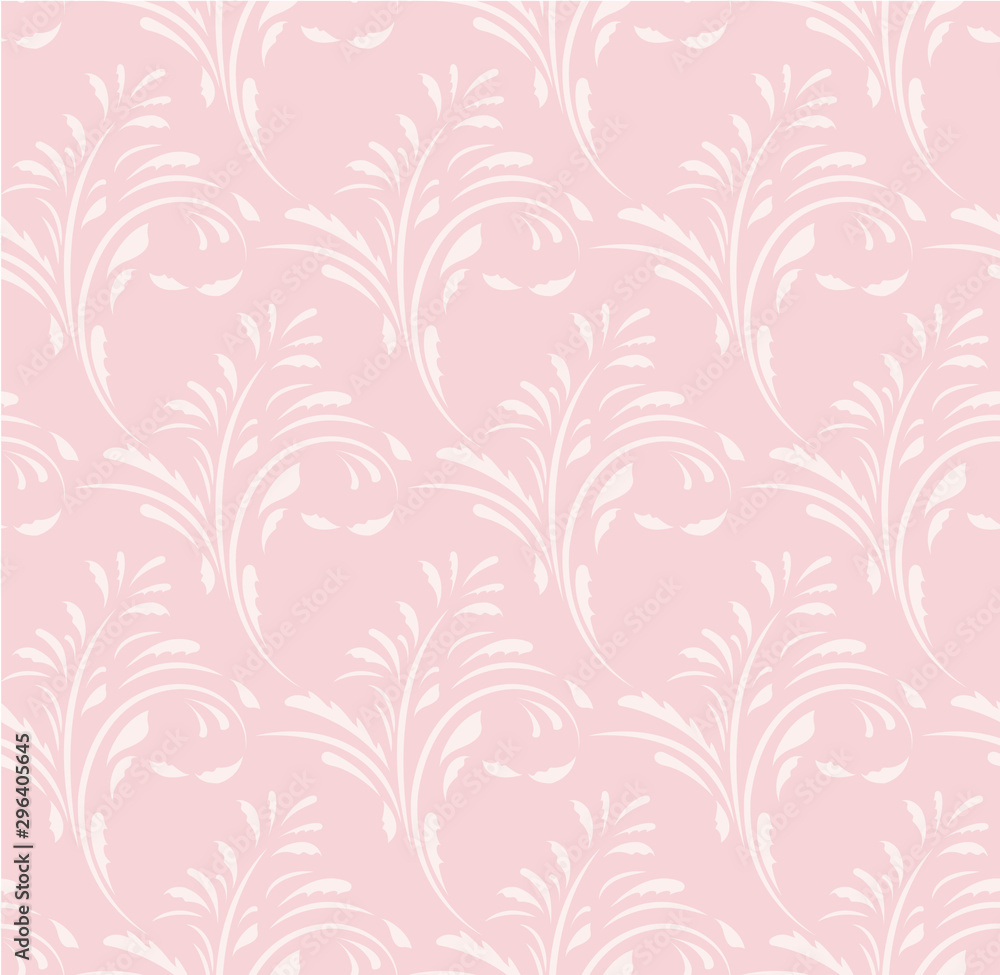 Floral seamless pattern. Flowery tile for fabric and paper. Fashionable design for textiles, papers and wallpapers. Pink background