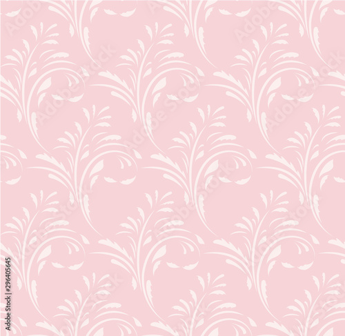 Floral seamless pattern. Flowery tile for fabric and paper. Fashionable design for textiles, papers and wallpapers. Pink background