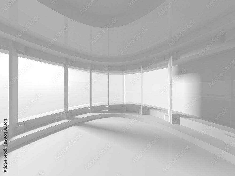 Obraz premium Futuristic White Architecture Design Background