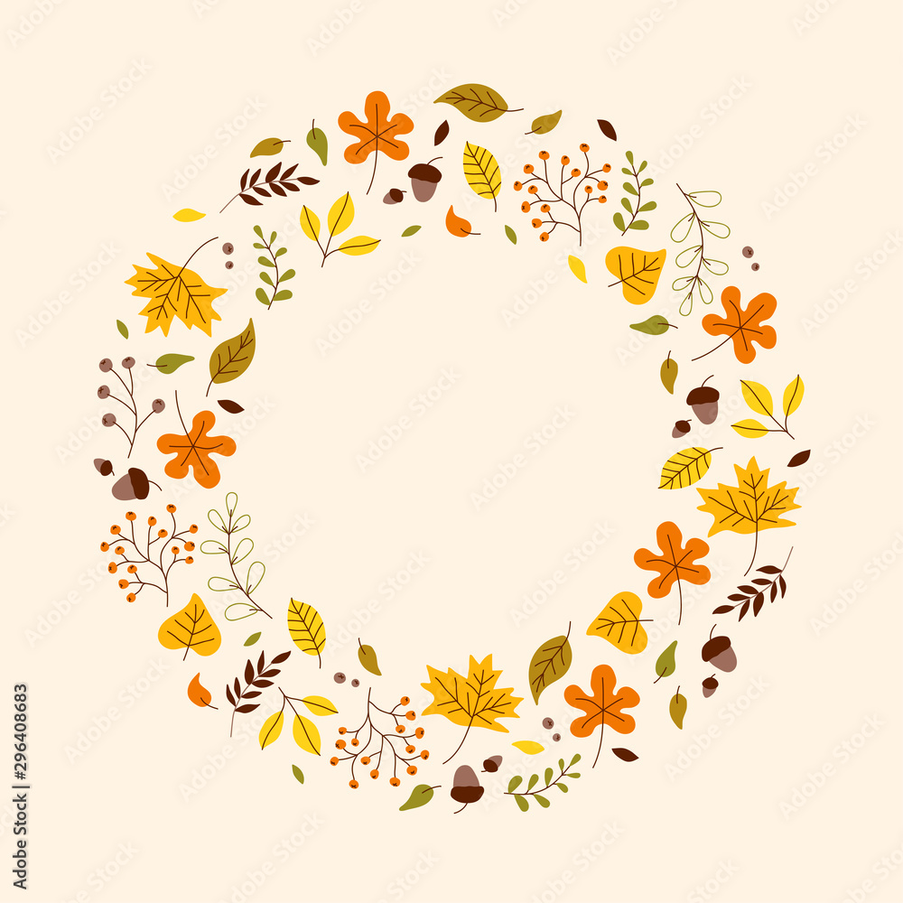 Fototapeta premium Isolated cute autumn leaf and small fruit