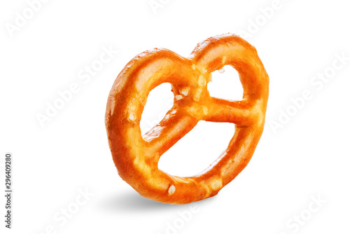 Obraz na płótnie Pretzel with salt on a white isolated background