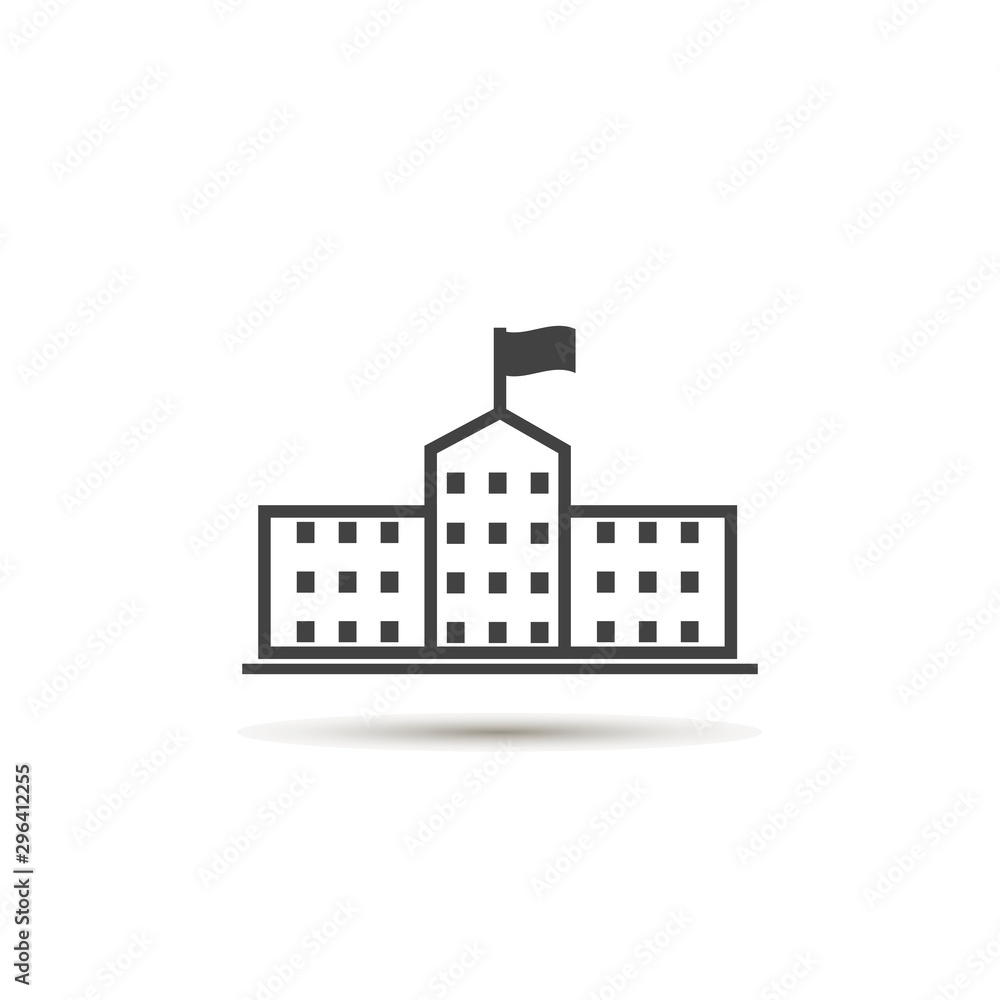 Vector icon of a business office building  on white isolated background. Layers grouped for easy editing illustration. For your design.