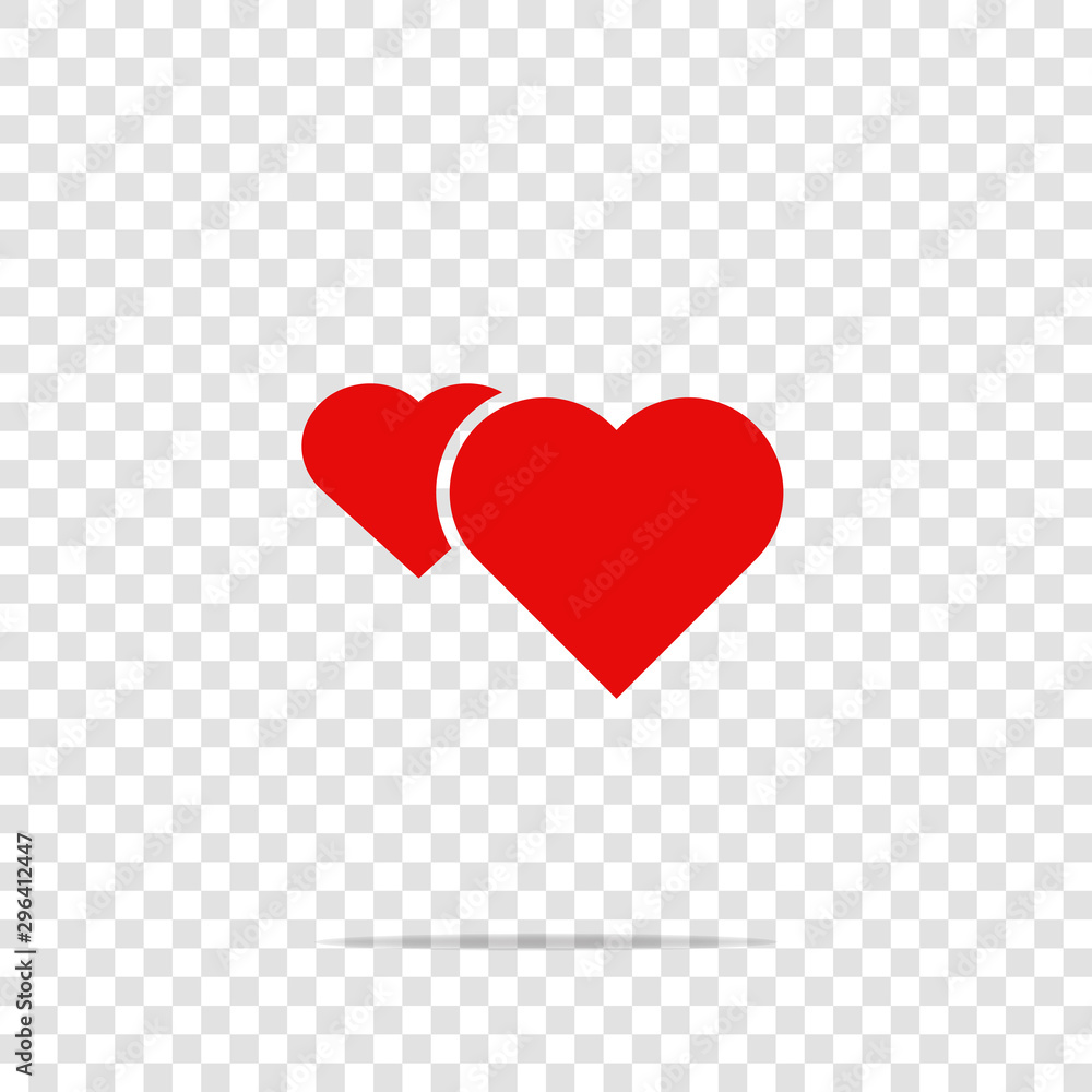 Vector icon red heart set vector icon on transparent background. Vector icon red heart set vector icon on transparent background.
