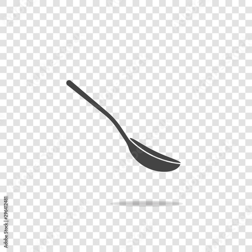 Vector spoon icon on transparent background.