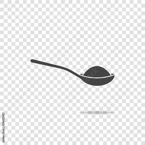 Vector icon of a spoon with sugar or salt on transparent background.