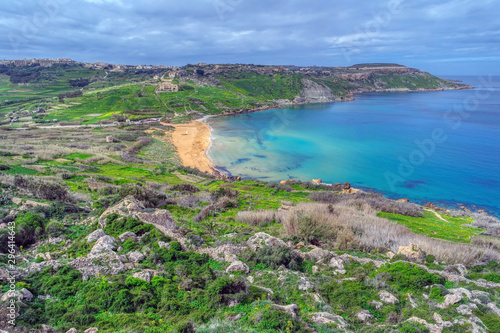 Obraz na płótnie Ramla Bay in Gozo island, Malta w salonie
