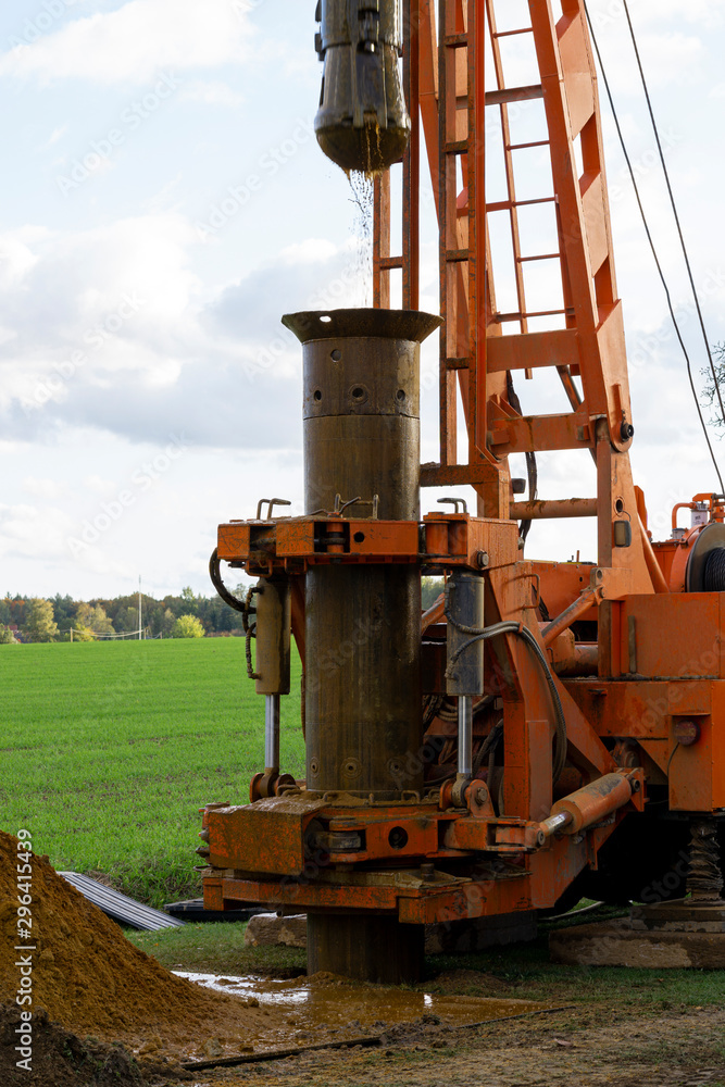 Ground water hole drilling machine installed on a truck. Groundwater well drilling. Ground water hole drilling machine installed on a truck. Groundwater well drilling.