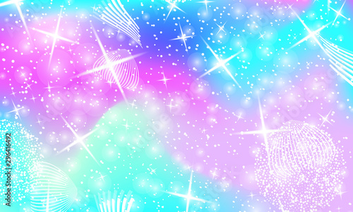 Fairy background. Unicorn pattern.