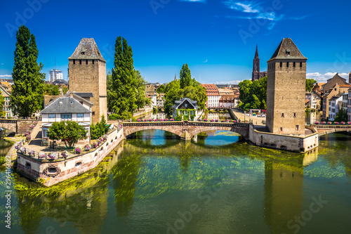 Medieval bridge Ponts Couverts, Barrage Vauban, Strasbourg, Alsase, France, Europe