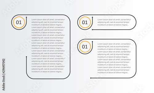 Steps, infographic design elements, thin contour line design style, info graphic for business, isolated vector illustrations on white background.