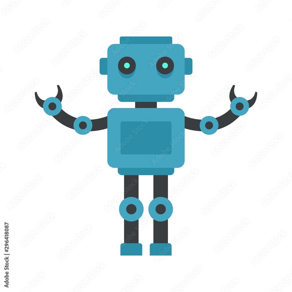 Humanoid machine icon. Flat illustration of humanoid machine vector icon for web design Humanoid machine icon. Flat illustration of humanoid machine vector icon for web design