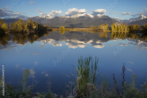 Calm pond near St. Ignatius, Montana photo