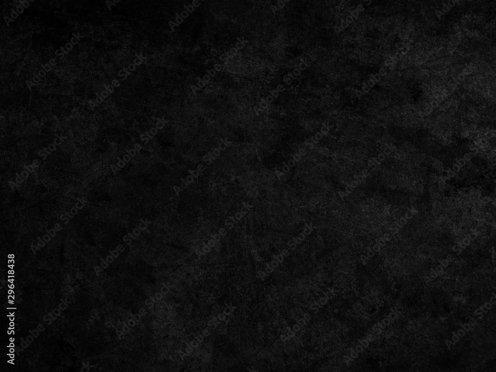Black background texture. Dark gray concrete wall texture with stains as background.