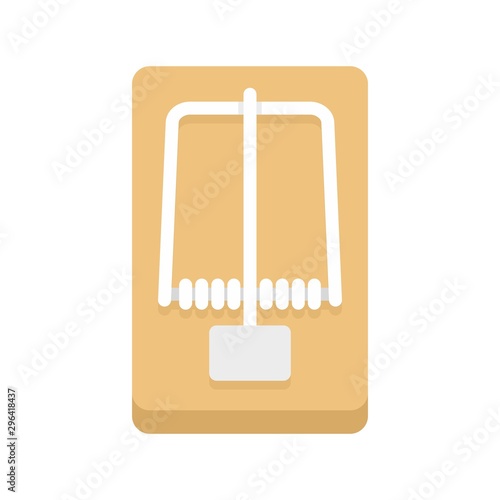 Wood mouse trap icon. Flat illustration of wood mouse trap vector icon for web design