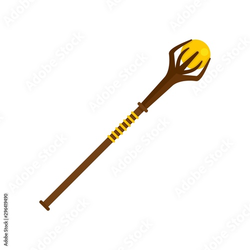 Magic crook icon. Flat illustration of magic crook vector icon for web design