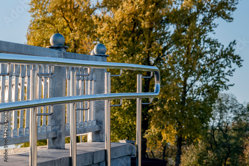 Fototapeta Naklejka Na Ścianę i Meble -  Metal railing on the waterfront