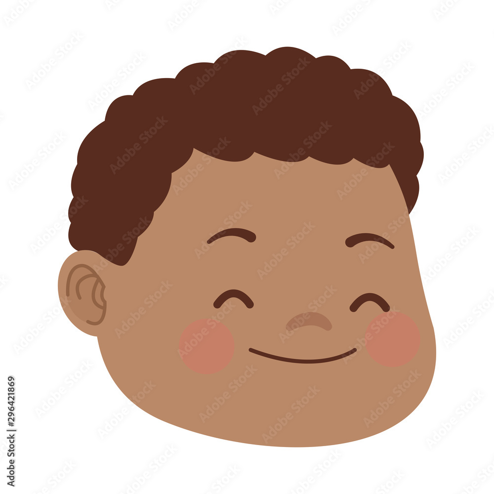 cartoon boy with curly hair icon, flat design cartoon boy with curly hair icon, flat design
