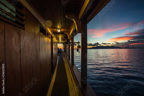Aboard Wooden Boat At Dusk