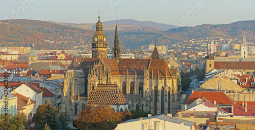 Aerial view of St Elisabeth Cathedral in Kosice photo