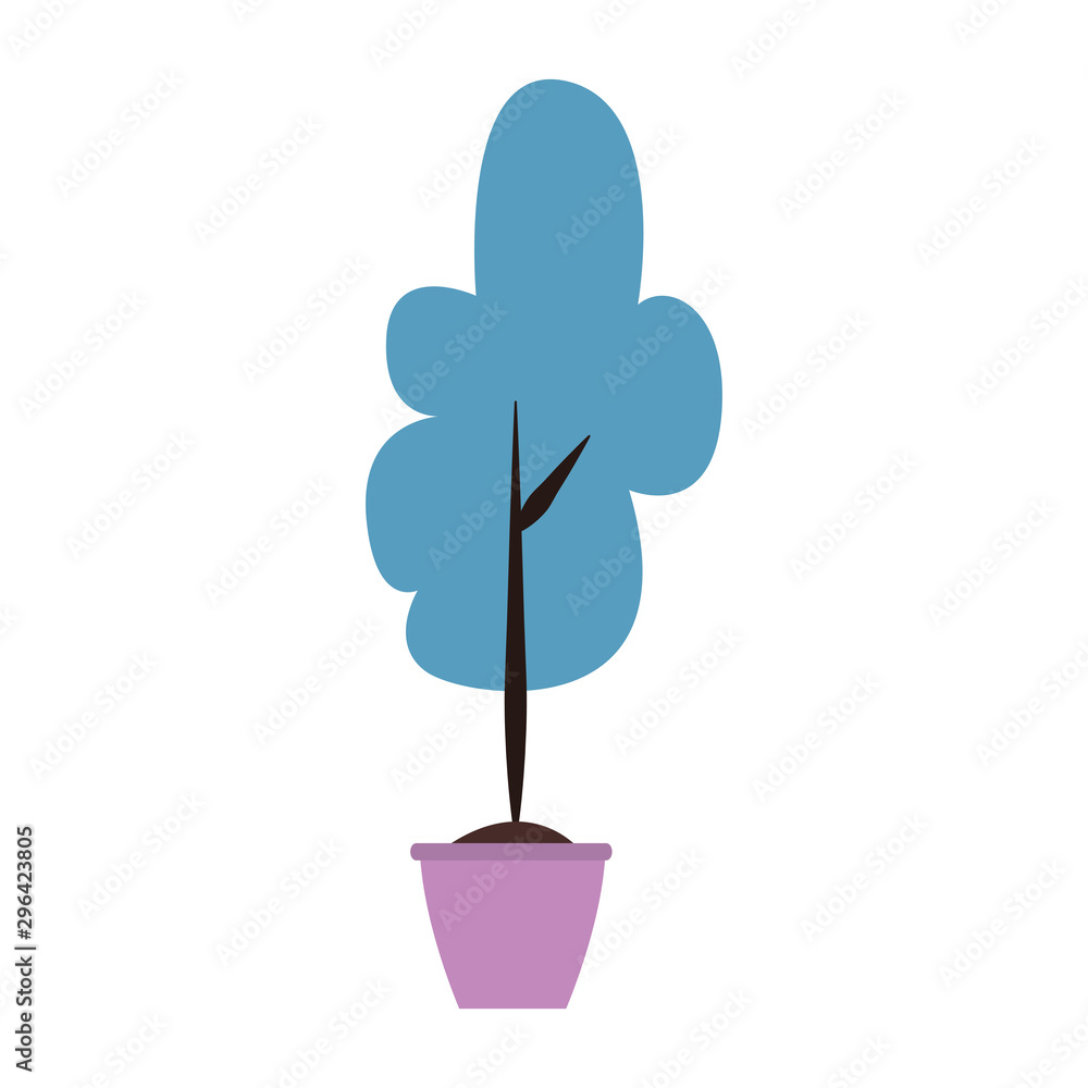 little tree in a pot, flat design little tree in a pot, flat design