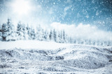 Winter background of snow and free space for your decoration. 