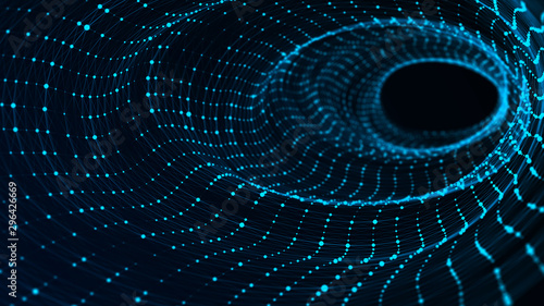 Canvastavla Abstract digital wormhole