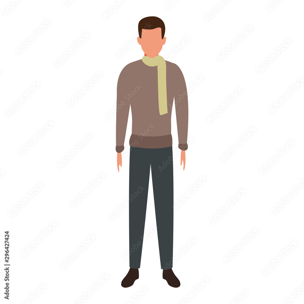 avatar man standing icon, flat colorful design