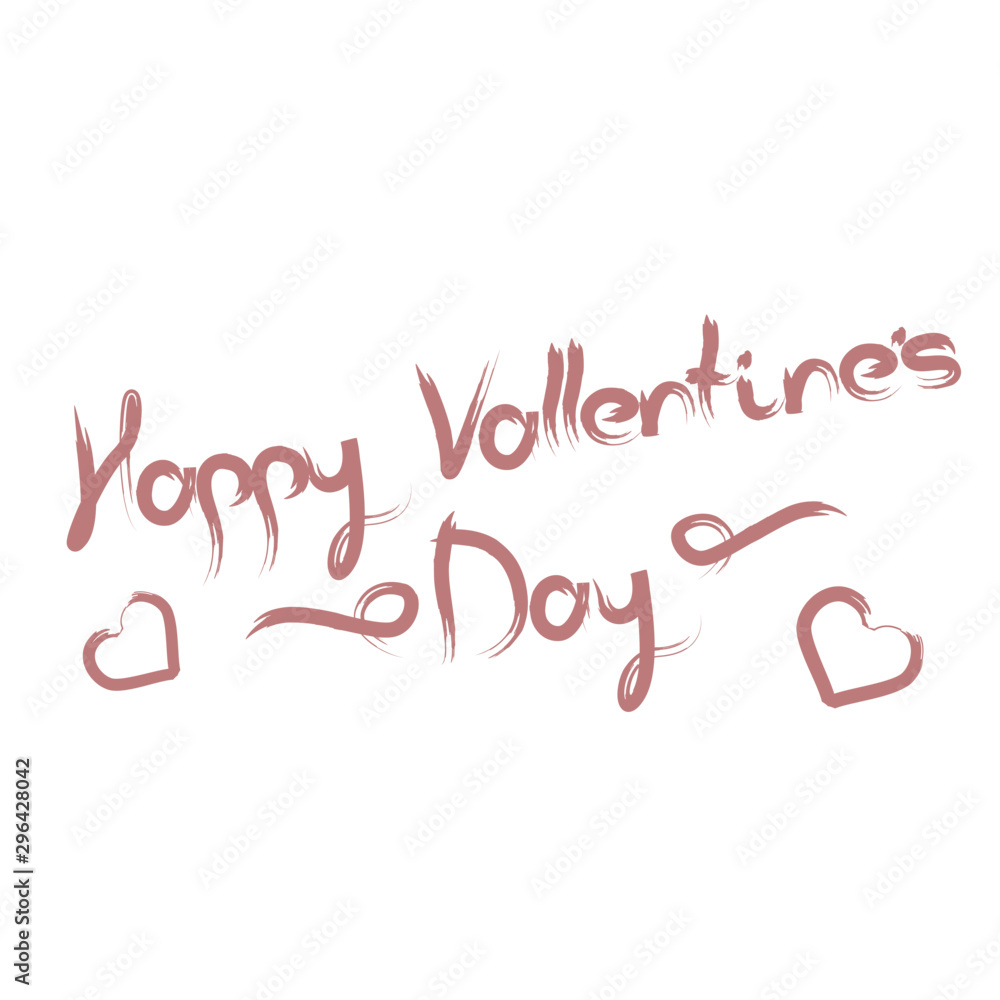 happy valentines day calligraphy diagonal banner
