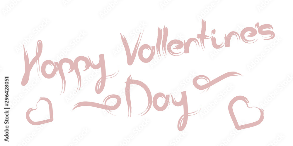 happy valentines day calligraphy diagonal banner