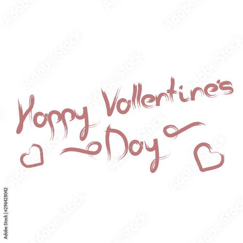 happy valentines day calligraphy diagonal banner